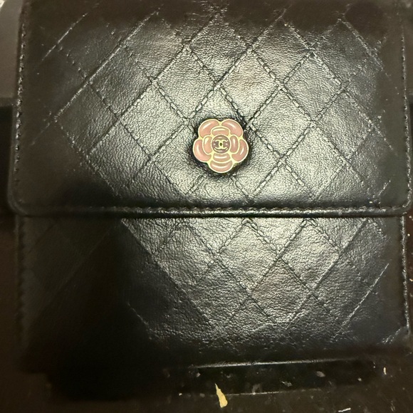 CHANEL Folding Camilla Matelasse Black Leather Wallet Purse w unbranded chain - Picture 3 of 9